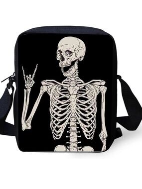 Rock and Roll Skeleton Crossbody Bag
